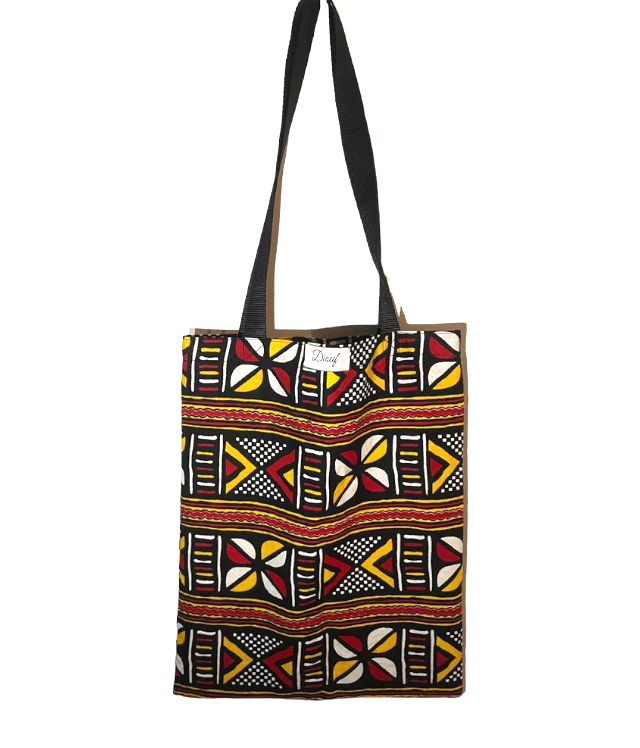 Bolso de diseño rojo y amarillo