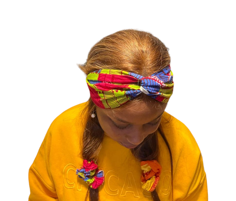 Green and blue designer headband