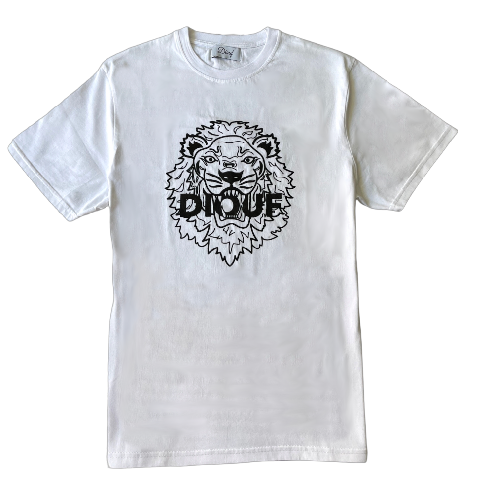 Camiseta blanca Unisex León hielo - Supermolon - Camisetas originales